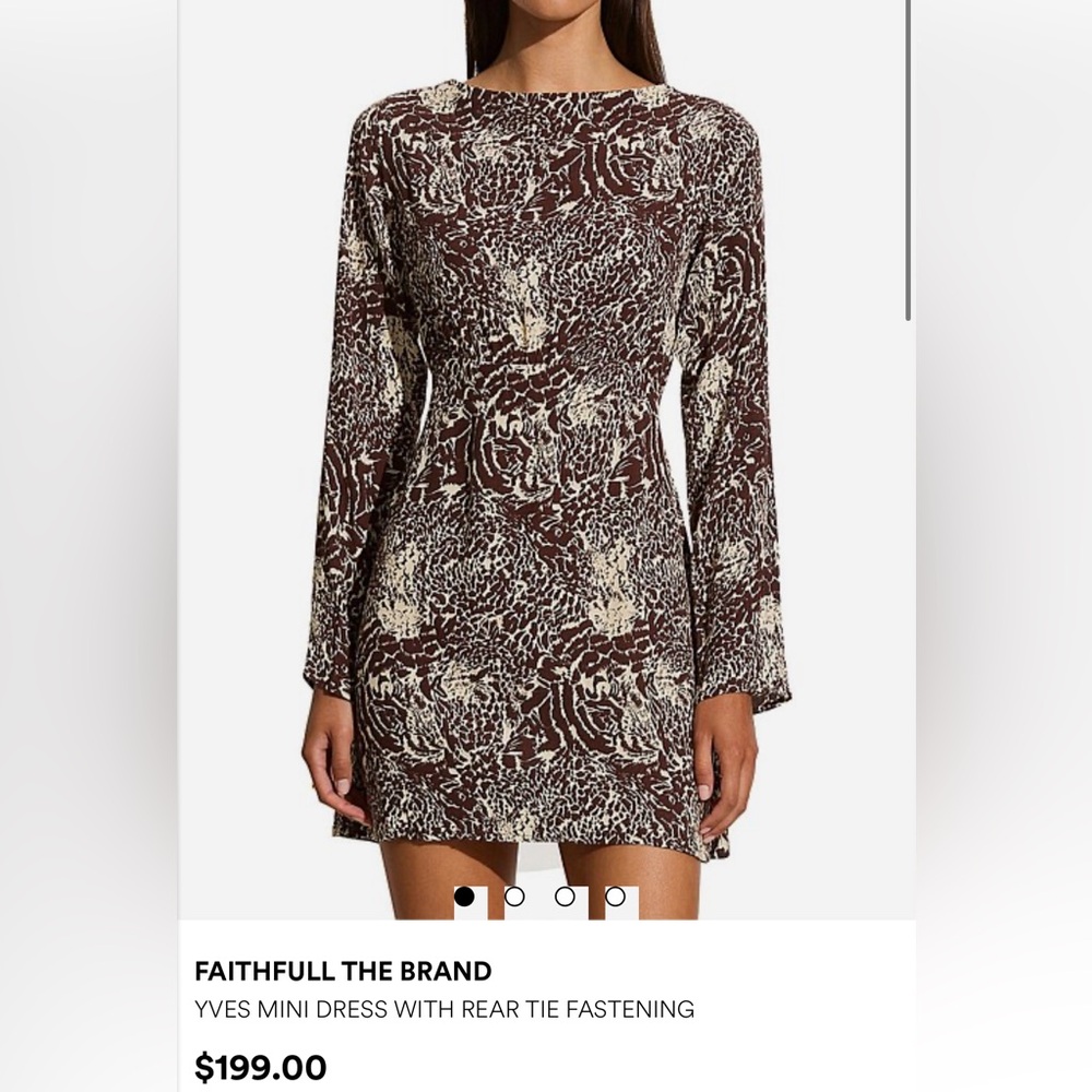 Faithful The Brand - Brown and Cream Patterned Dress